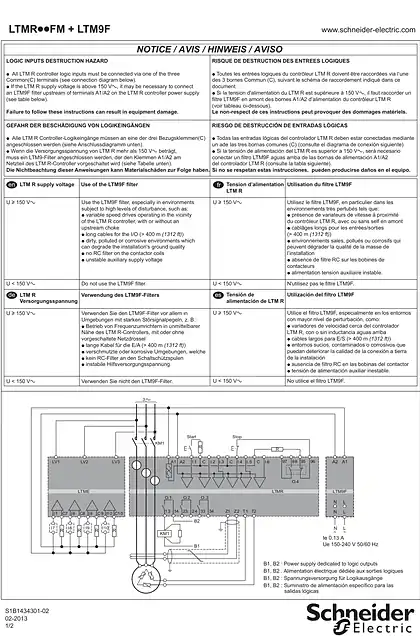 schneider施耐德LTMRooFM + LTM9F - Wiring instructions